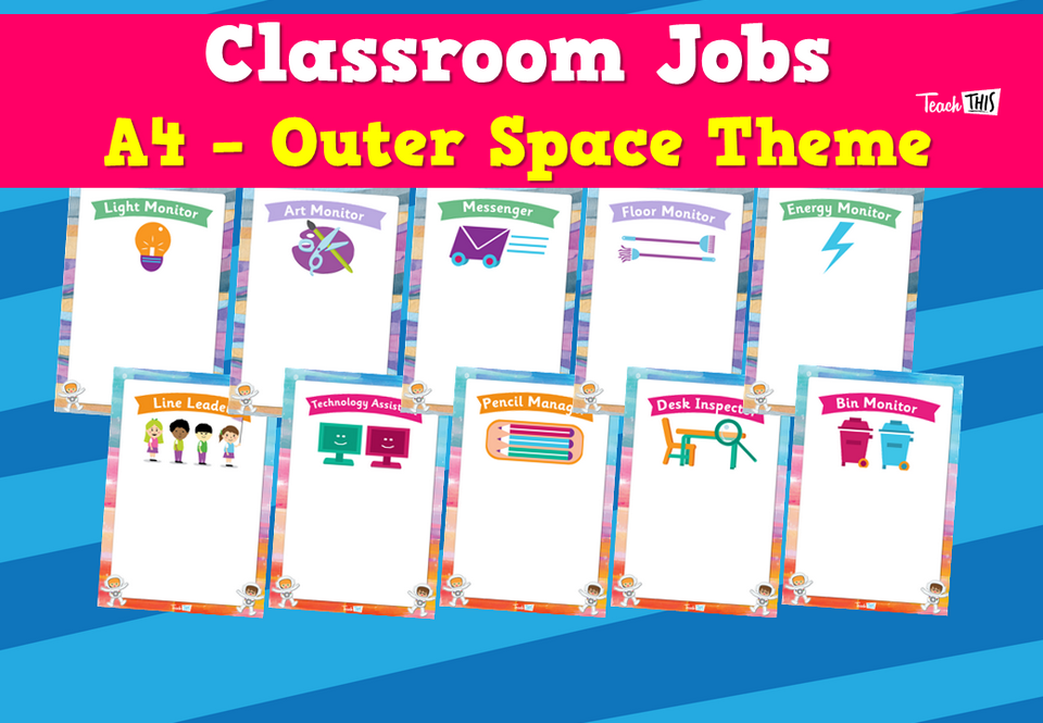 Classroom Jobs A4 - Outer Space Theme