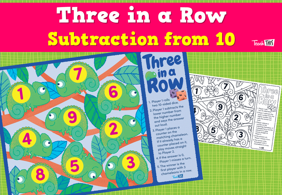 Three in a Row - Subtraction from 10