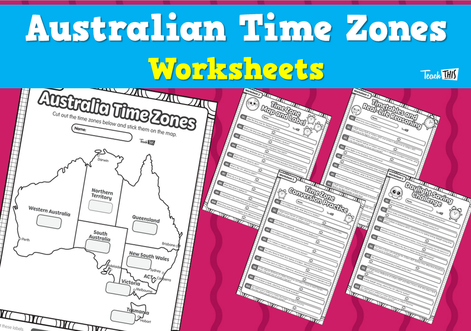 Australian Time Zones - Worksheets