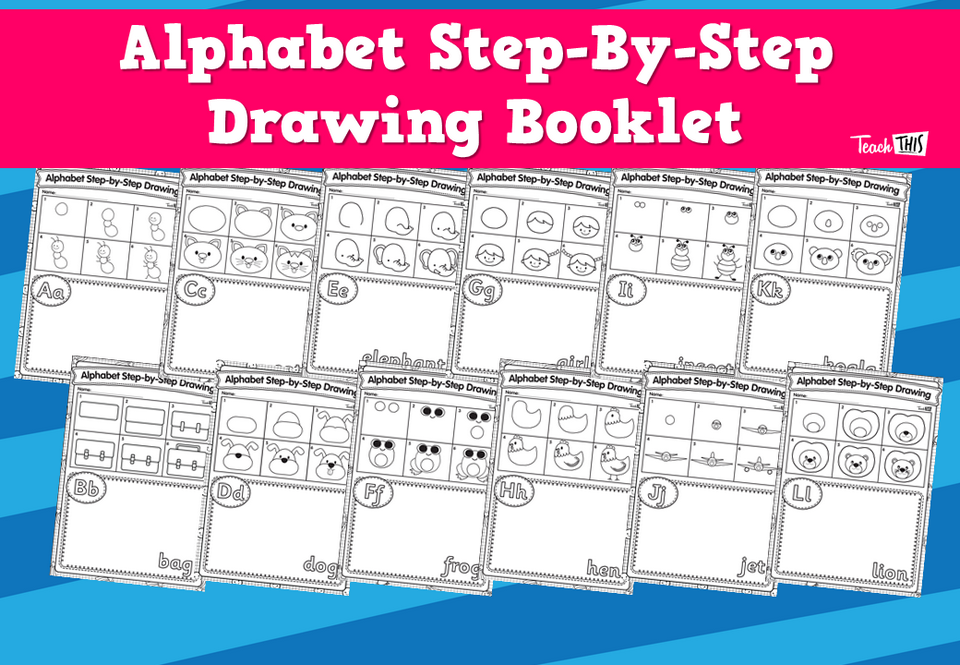 Alphabet Step-By-Step Drawing Booklet