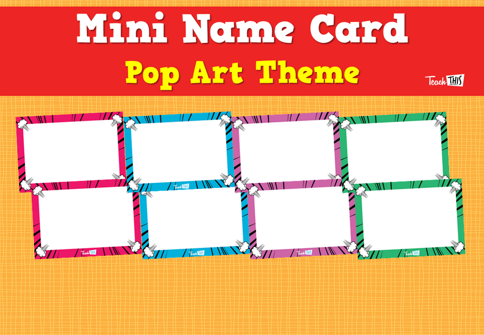 Mini Name Card - Pop Art Theme
