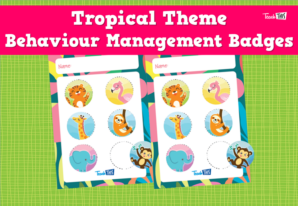 Tropical Theme Behaviour Management Badges