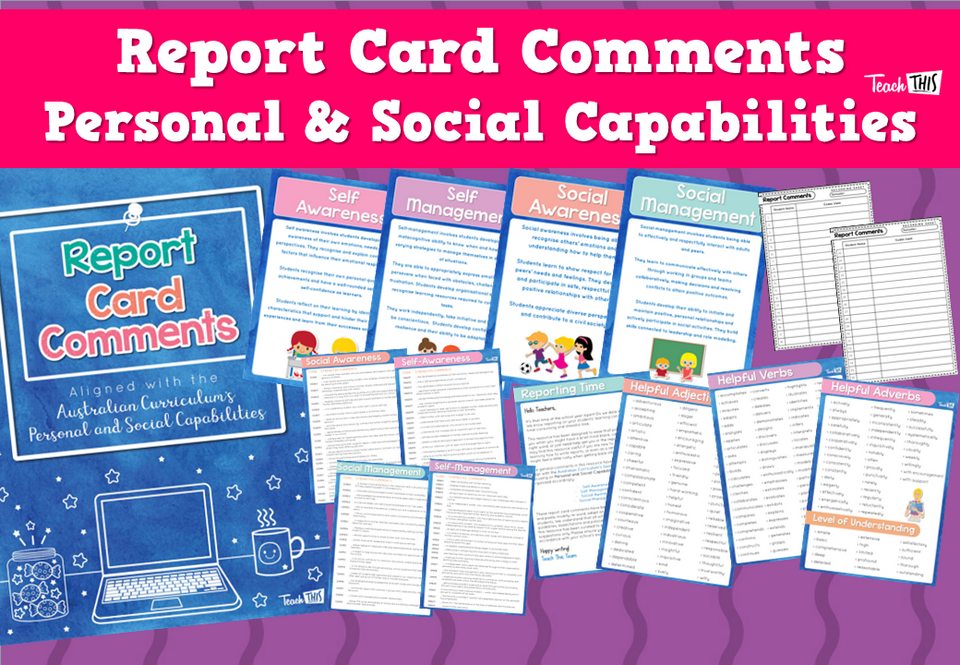 Report Card Comments - Personal & Social Capabilities