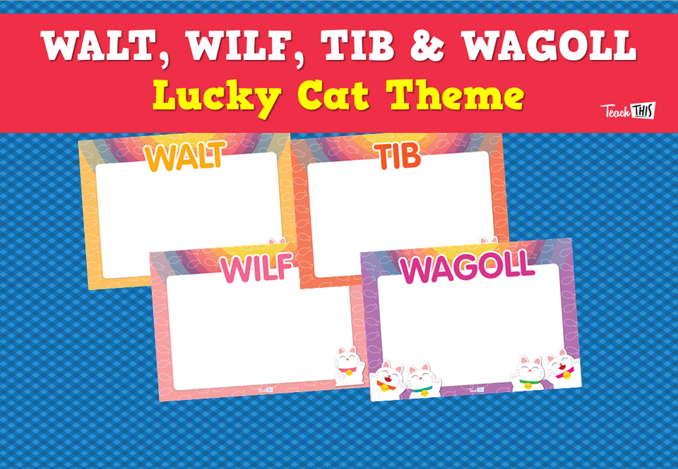 WALT, WILF, TIB & WAGOLL Posters - Lucky Cat Theme