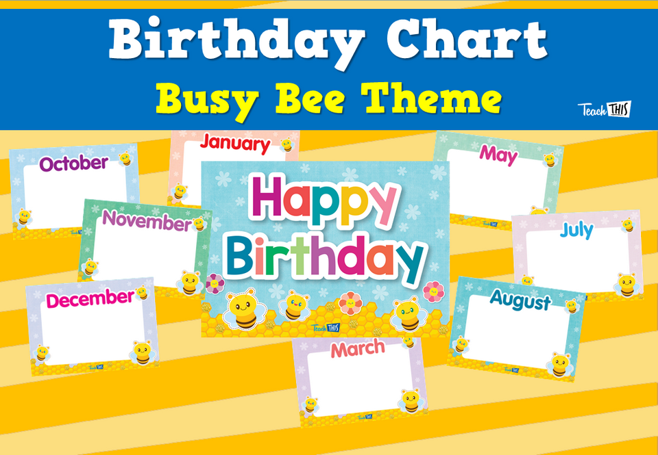 Birthday Chart - Busy Bee Theme