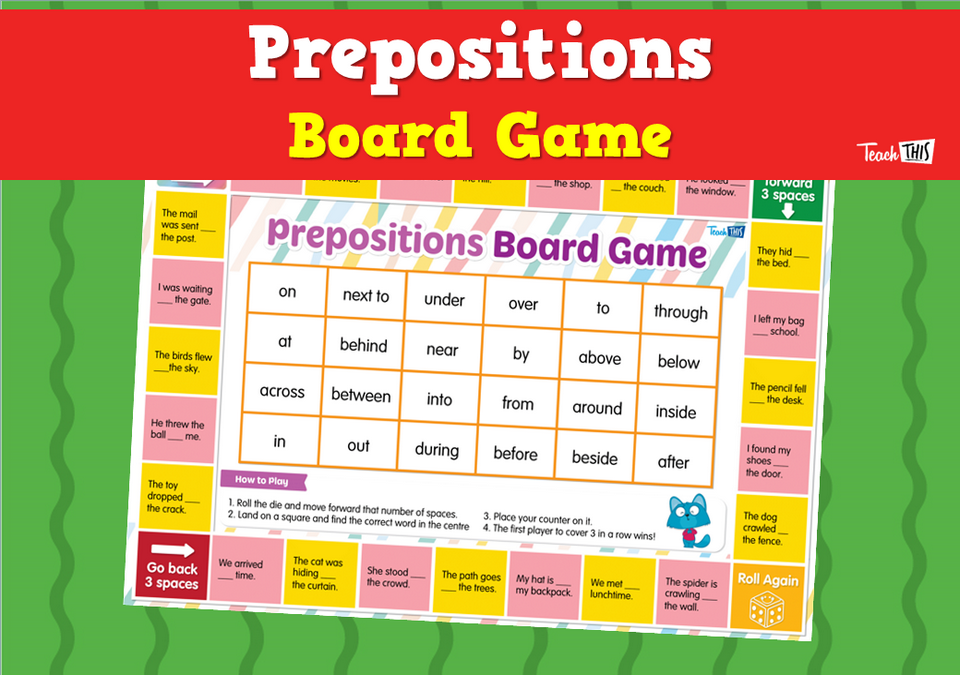 Prepositions Board Game