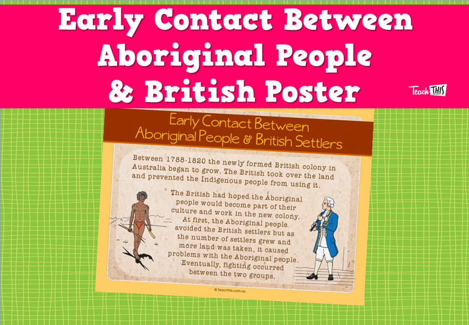 Early Contact Between Aboriginal People & British Poster