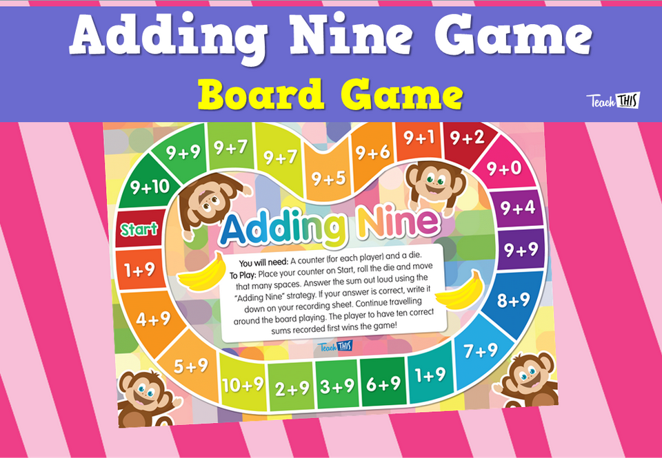 Adding Nine Game - Board Game
