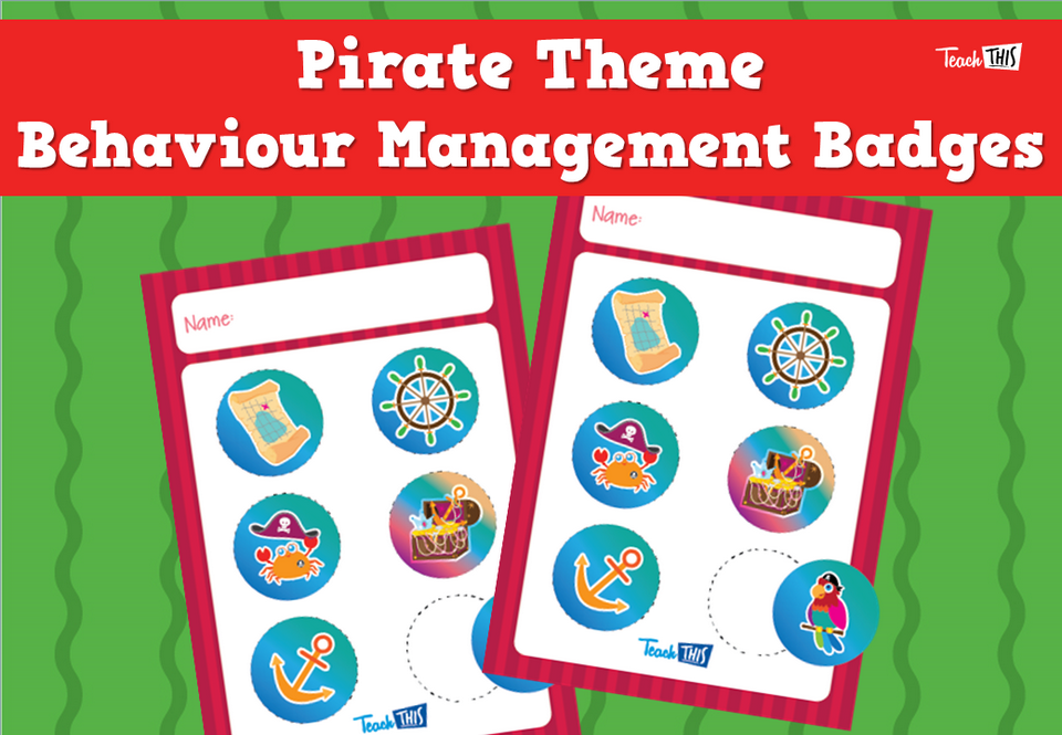 Pirate Theme Behaviour Management Badges