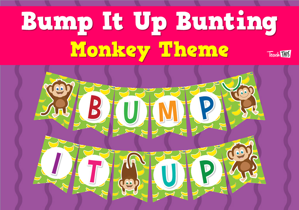 Bump It Up Bunting - Monkey Theme