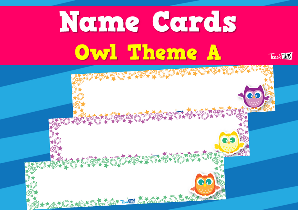 Name Cards - Owl Theme A