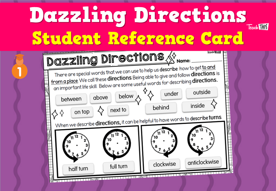 Dazzling Directions - Student Reference Card