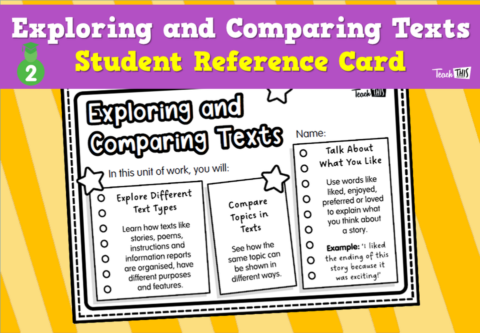 Exploring and Comparing Texts - Student Reference Card