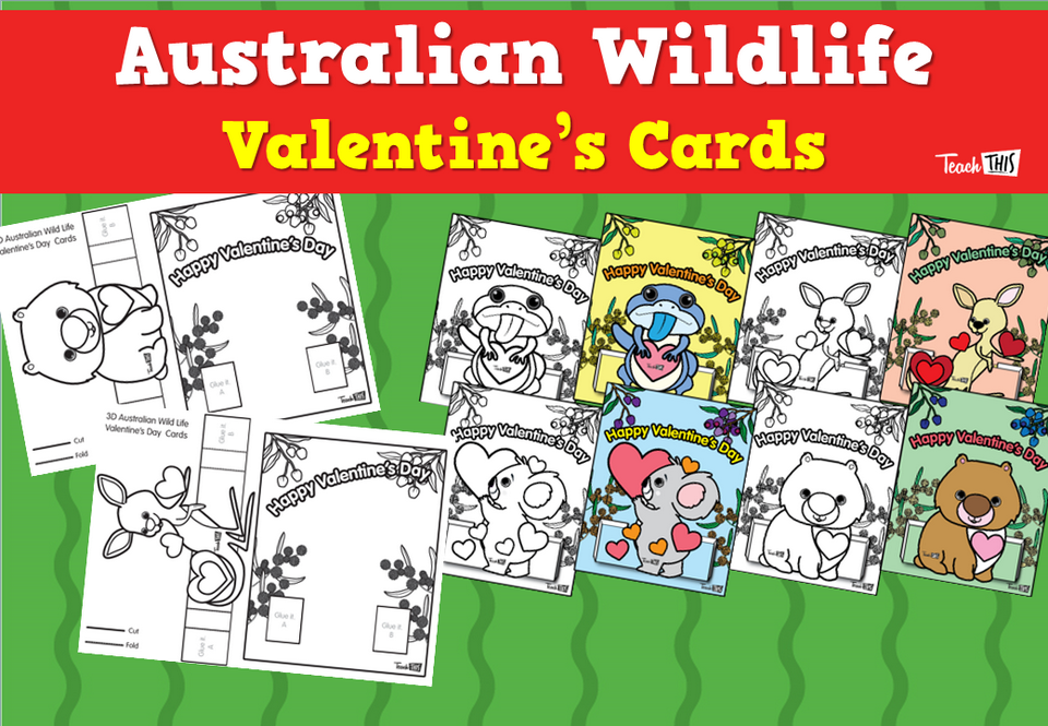 Australian Wildlife Valentines Cards