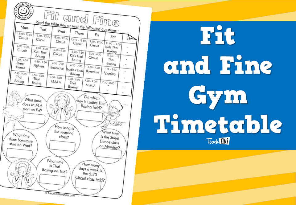Fit and Fine Gym Timetable