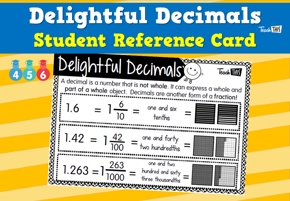 Delightful Decimals - Student Reference Card