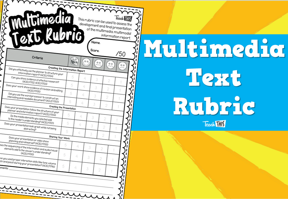 Multimedia Text Rubric