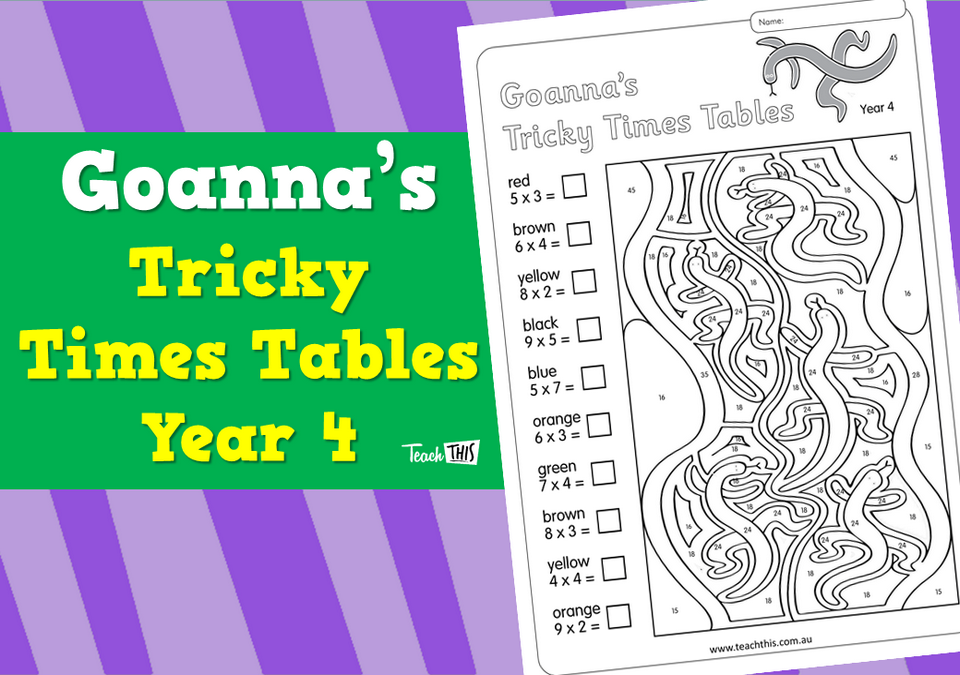 Goanna's Tricky Times Tables Year 4