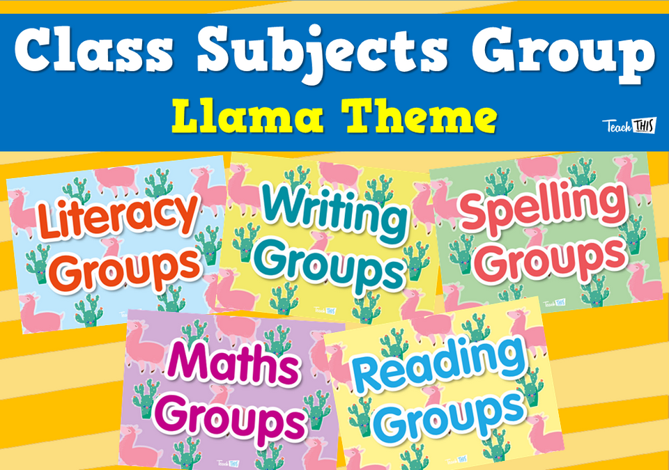 Class Subjects Group - Llama Theme