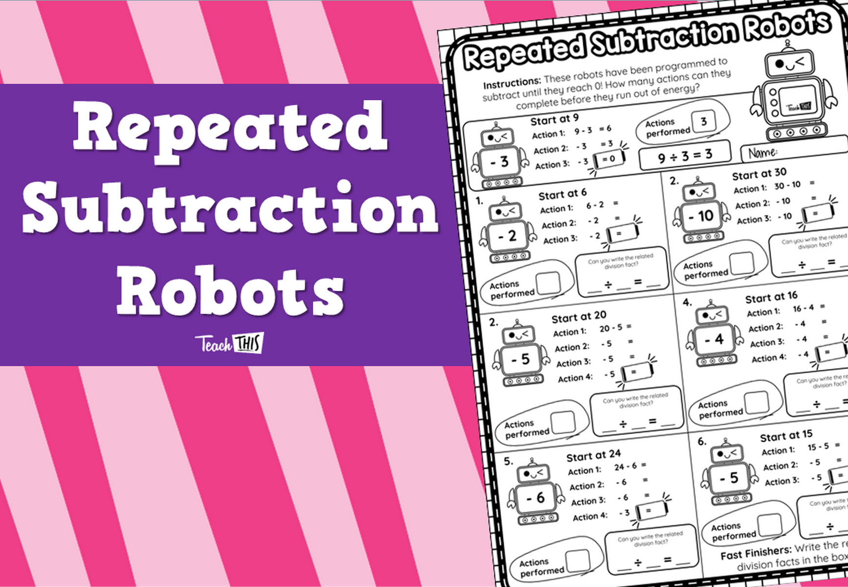 Repeated Subtraction Robots