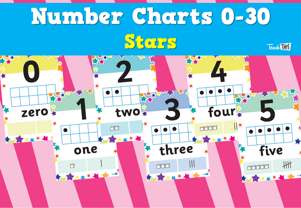 Number Charts 0-30 - Stars