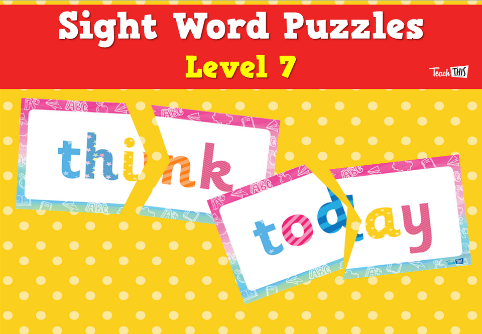 Sight Word Puzzles – Level 7