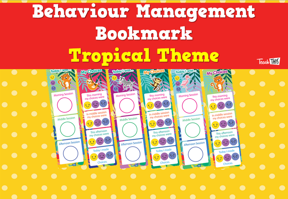 Behaviour Management Bookmark - Tropical Theme