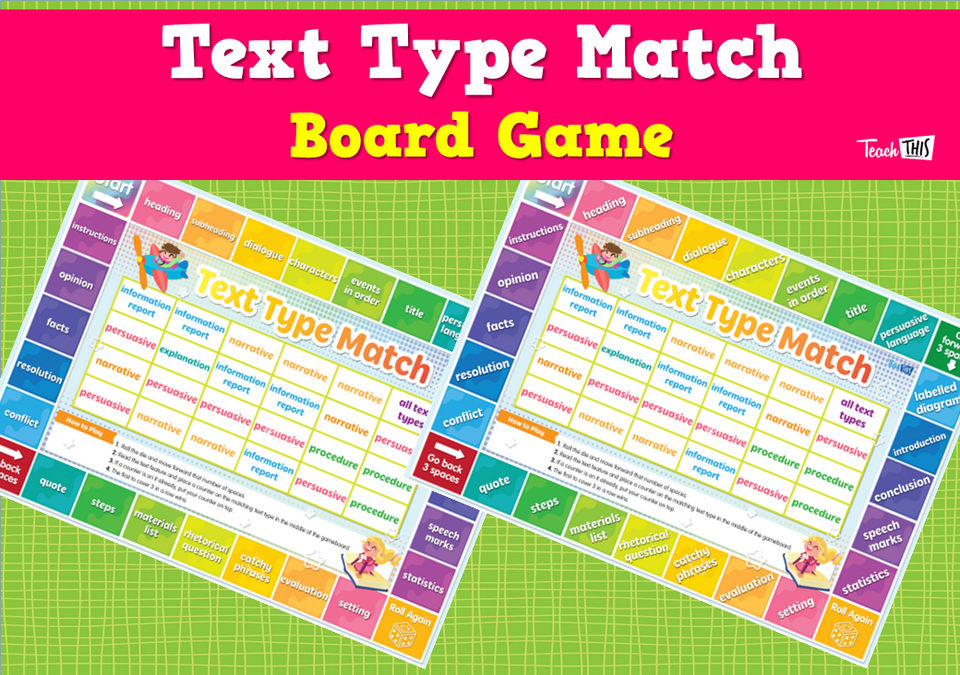 Text Type Match - Board Game