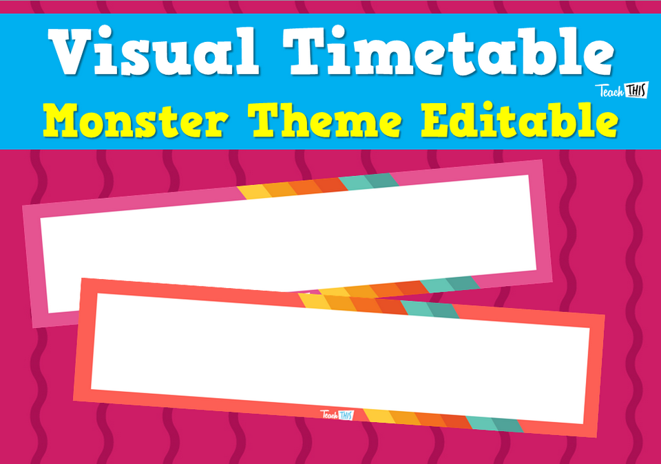 Visual Timetable - Monster Theme Editable
