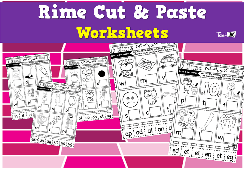 Rime Cut & Paste - Worksheets