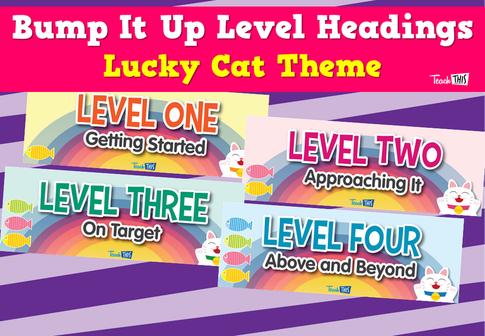 Bump It Up Level Headings - Lucky Cat Theme