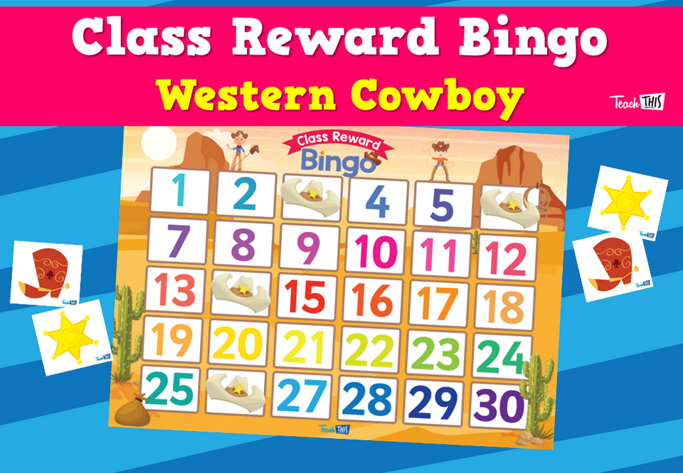 Class Reward Bingo - Western Cowboy