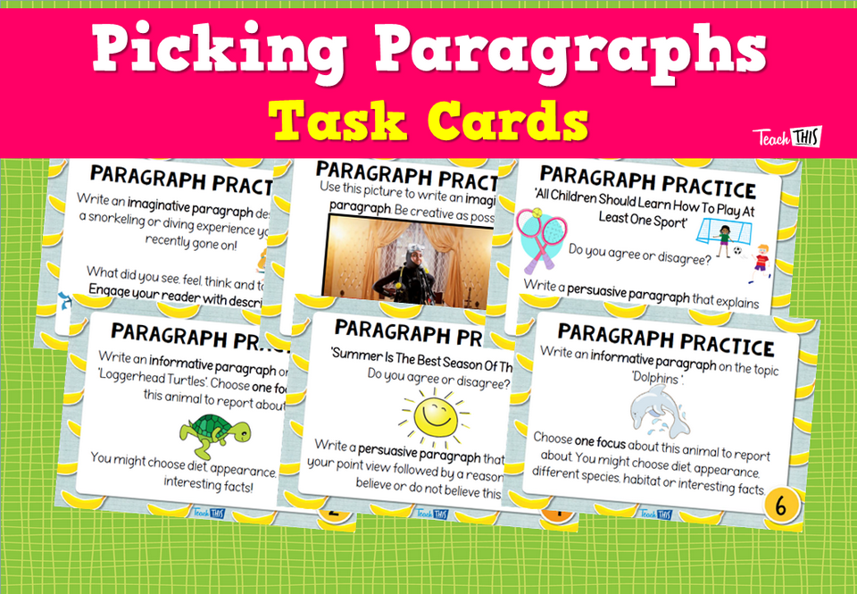 Picking Paragraphs Task Cards