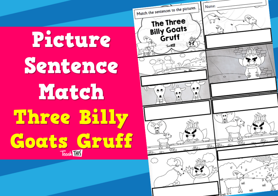 Picture Sentence Match - Three Billy Goats Gruff