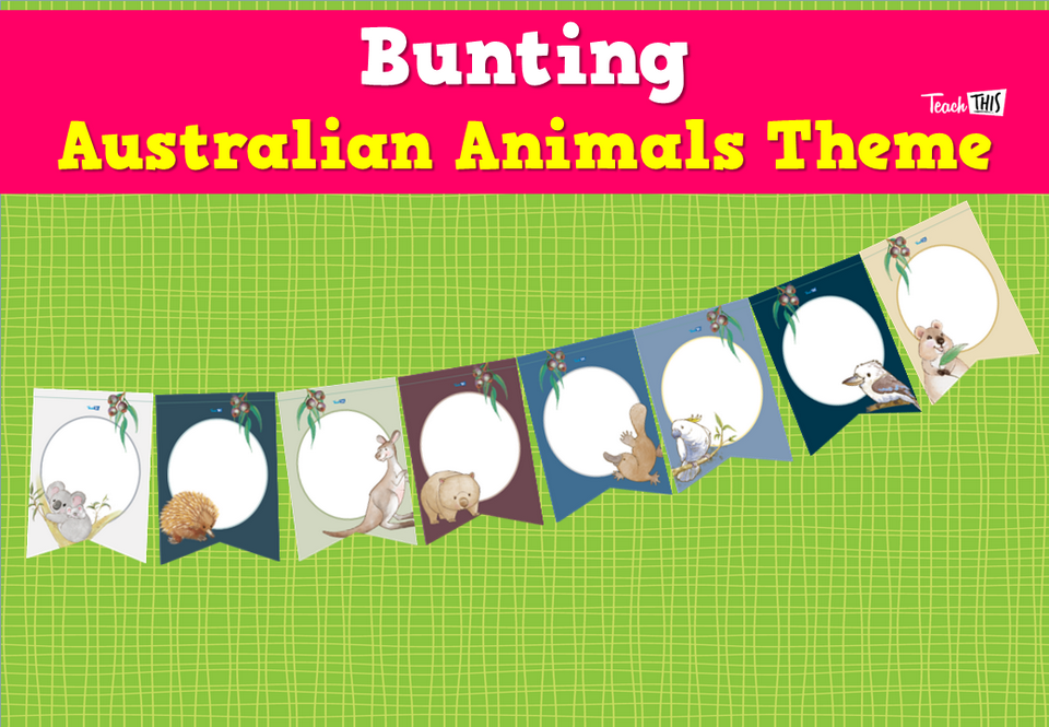 Bunting - Australian Animals Theme