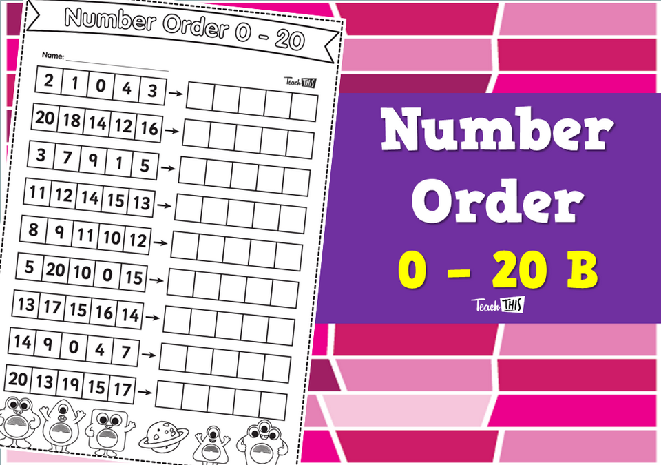 Number Order 0 - 20 B