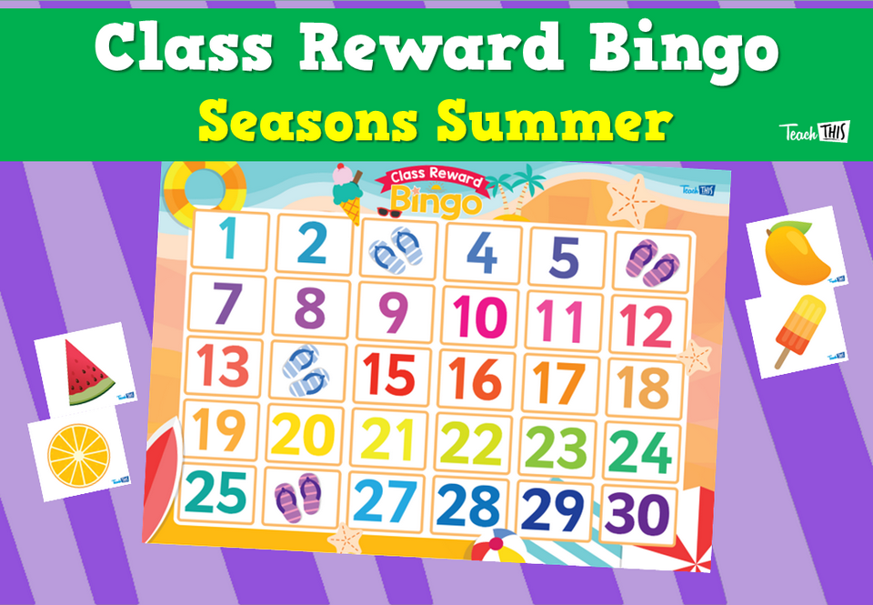 Class Reward Bingo - Seasons_Summer