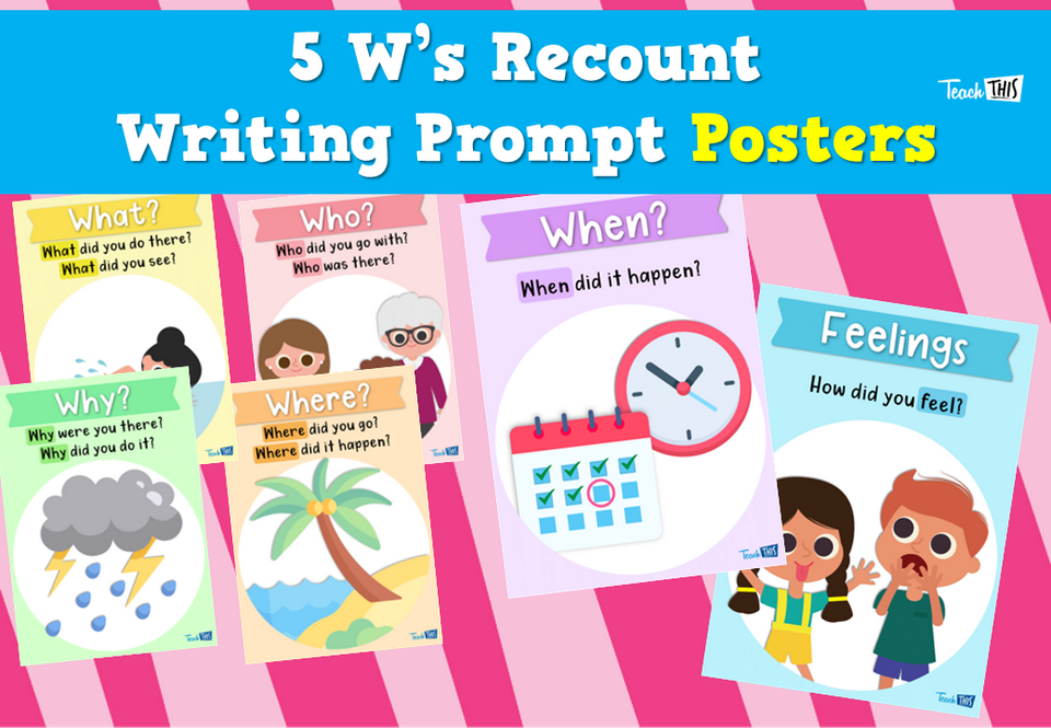 5 W’s Recount Writing Prompt Posters
