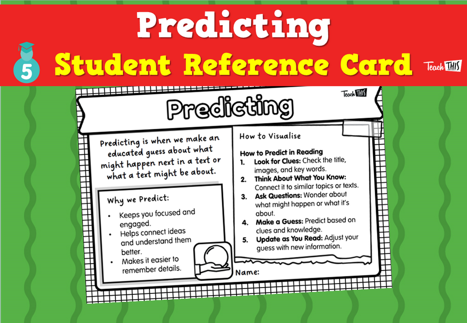 Predicting - Student Reference Card
