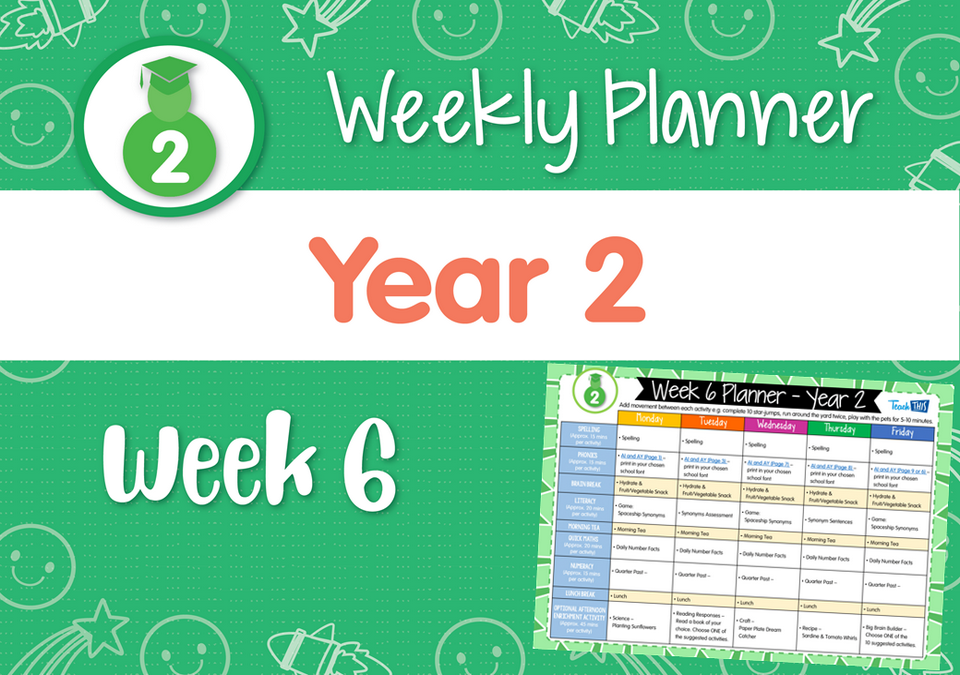 Weekly Planner - Year 2 Week 6