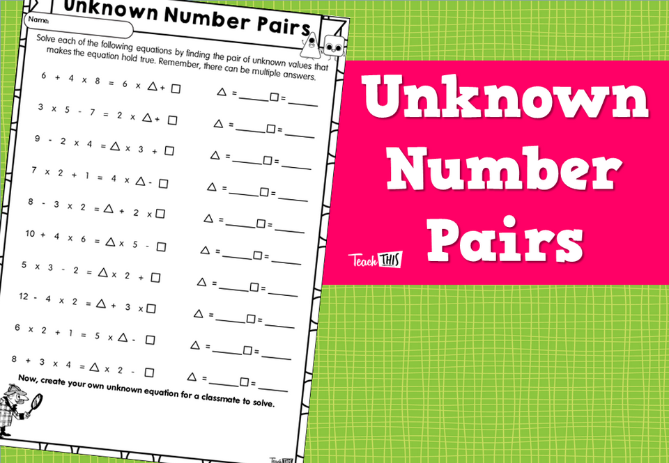Unknown Number Pairs