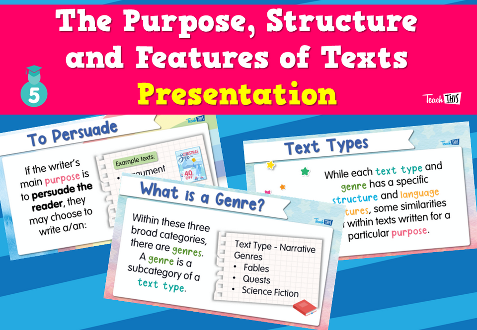 The Purpose, Structure and Features of Texts- Presentation