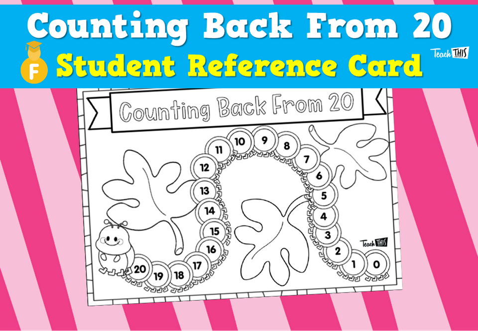 Counting Back From 20 - Student Reference Card