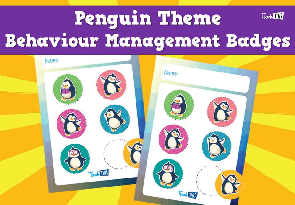 Penguin Theme Behaviour Management Badges