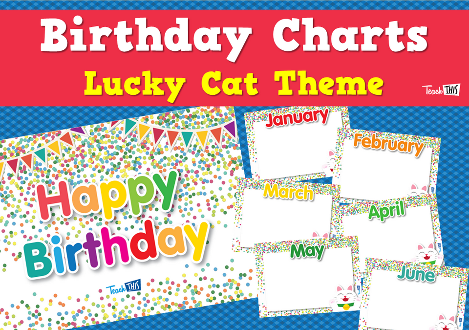 Birthday Charts - Lucky Cat Theme