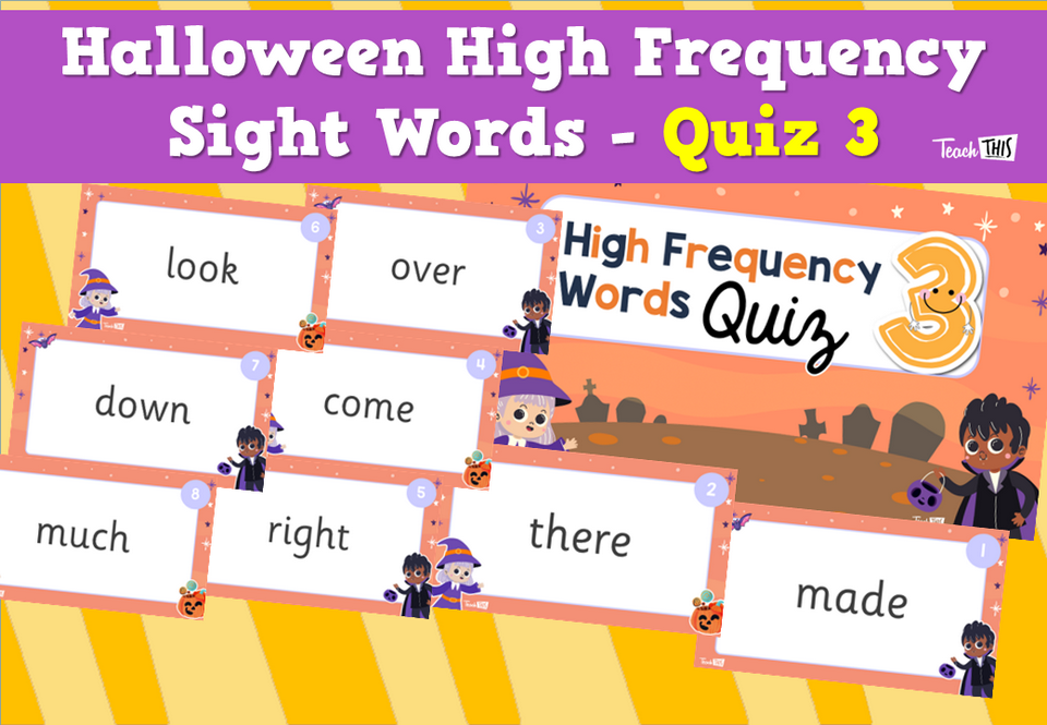 Halloween High Frequency Sight Words - Quiz 3