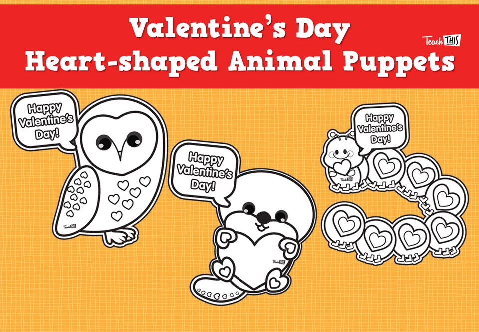 Valentine's Day Heart-shaped Animal Puppets