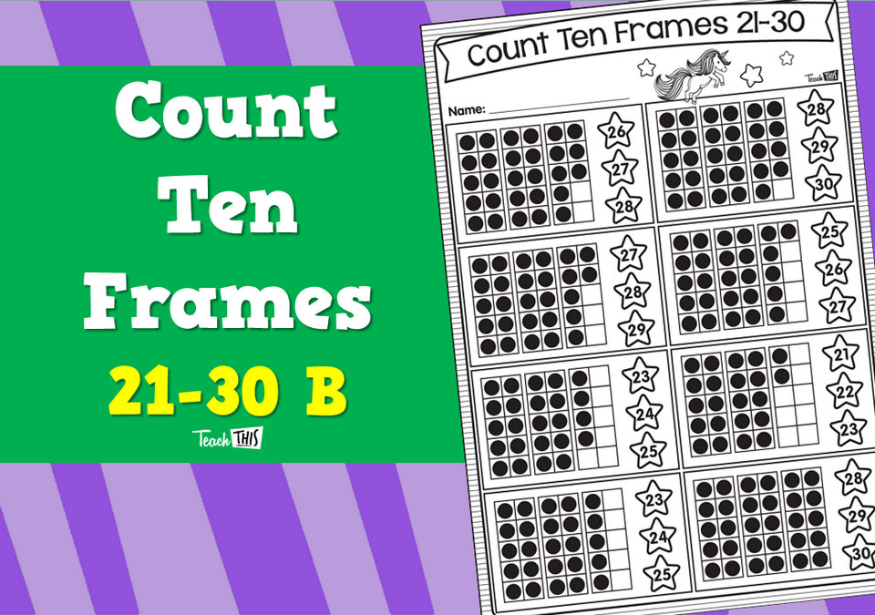 Count Ten Frames 21-30 B
