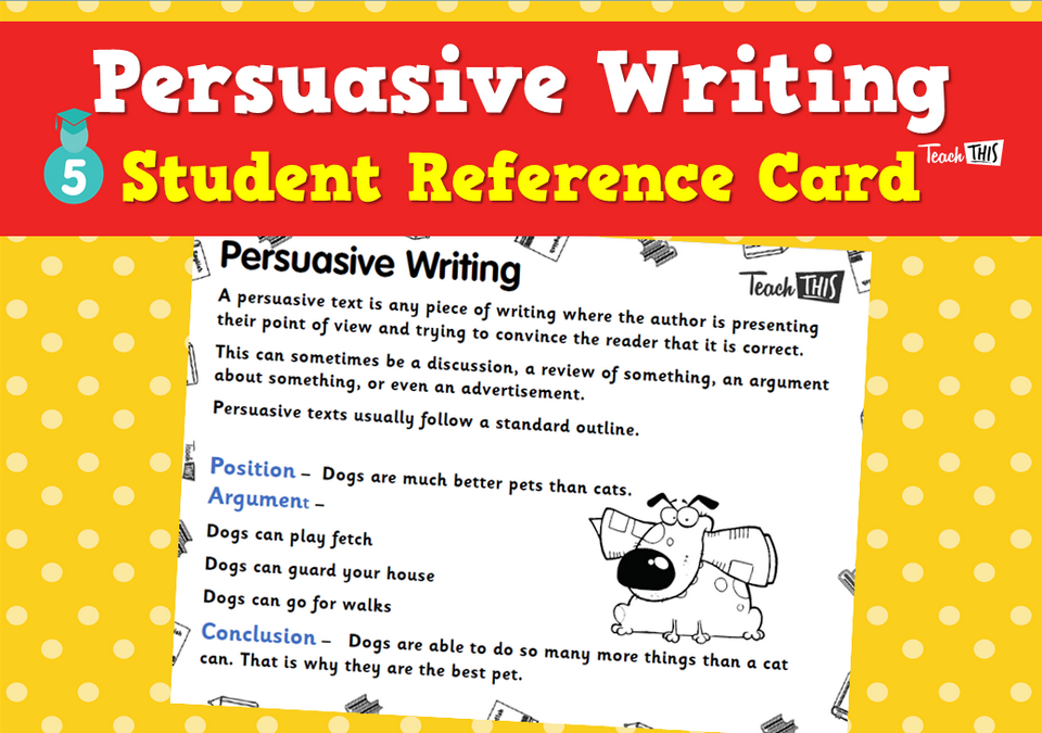 Persuasive Writing - Student Reference Card