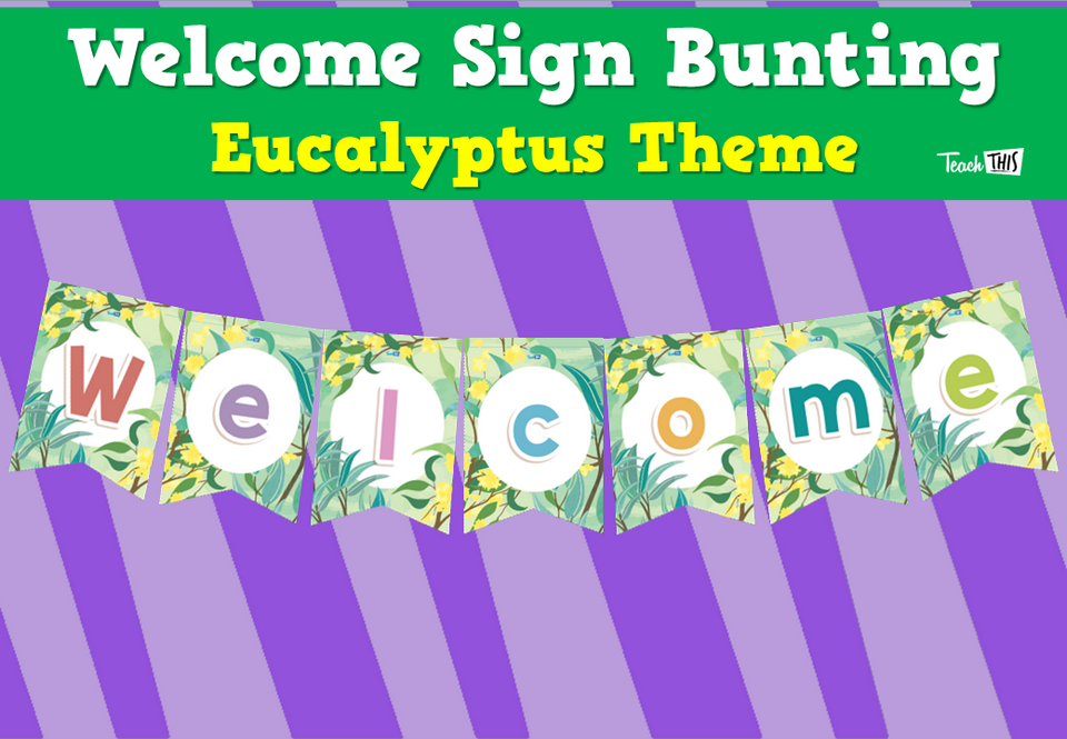 Welcome Sign Bunting - Eucalyptus Theme